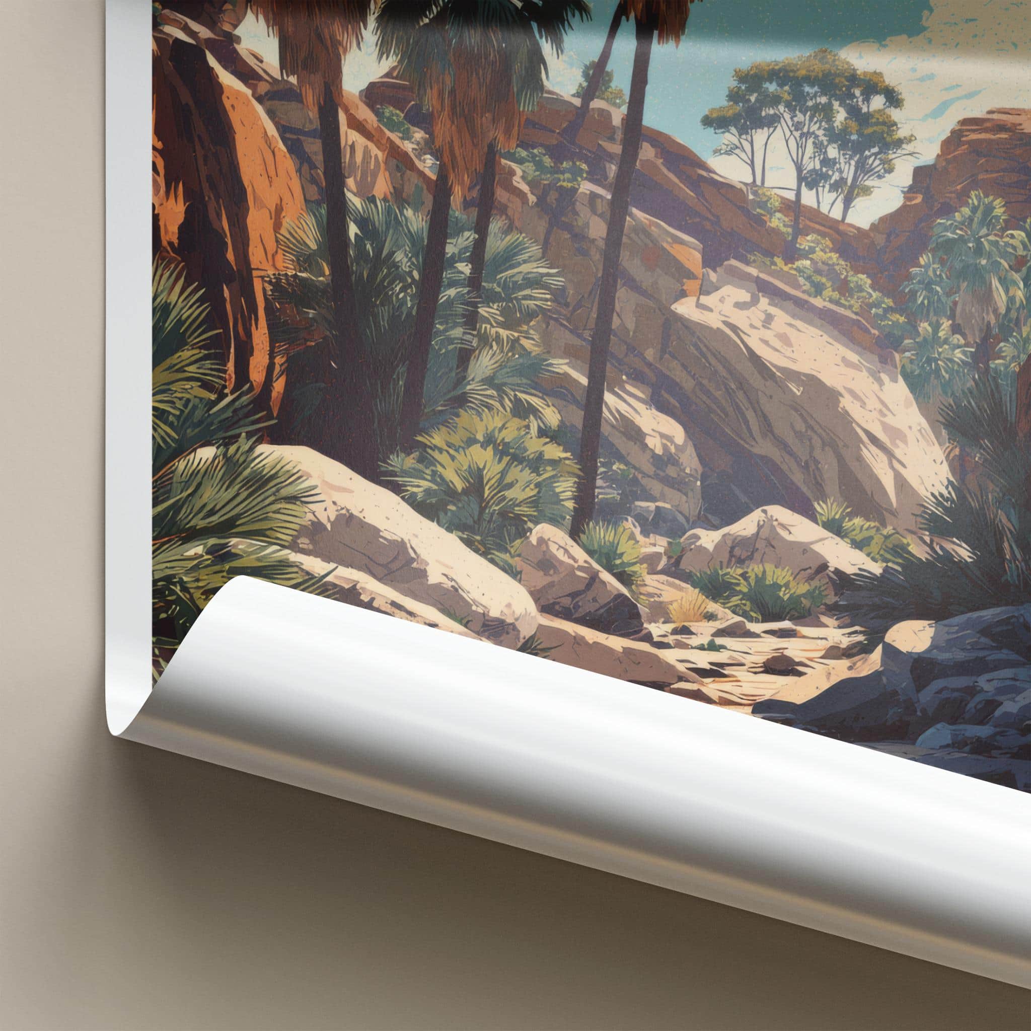Palm Valley Poster - Australia Travel Art - Arid Palm Canyon Wall Decor