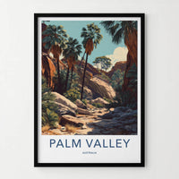 Palm Valley Poster - Australia Travel Art - Arid Palm Canyon Wall Decor