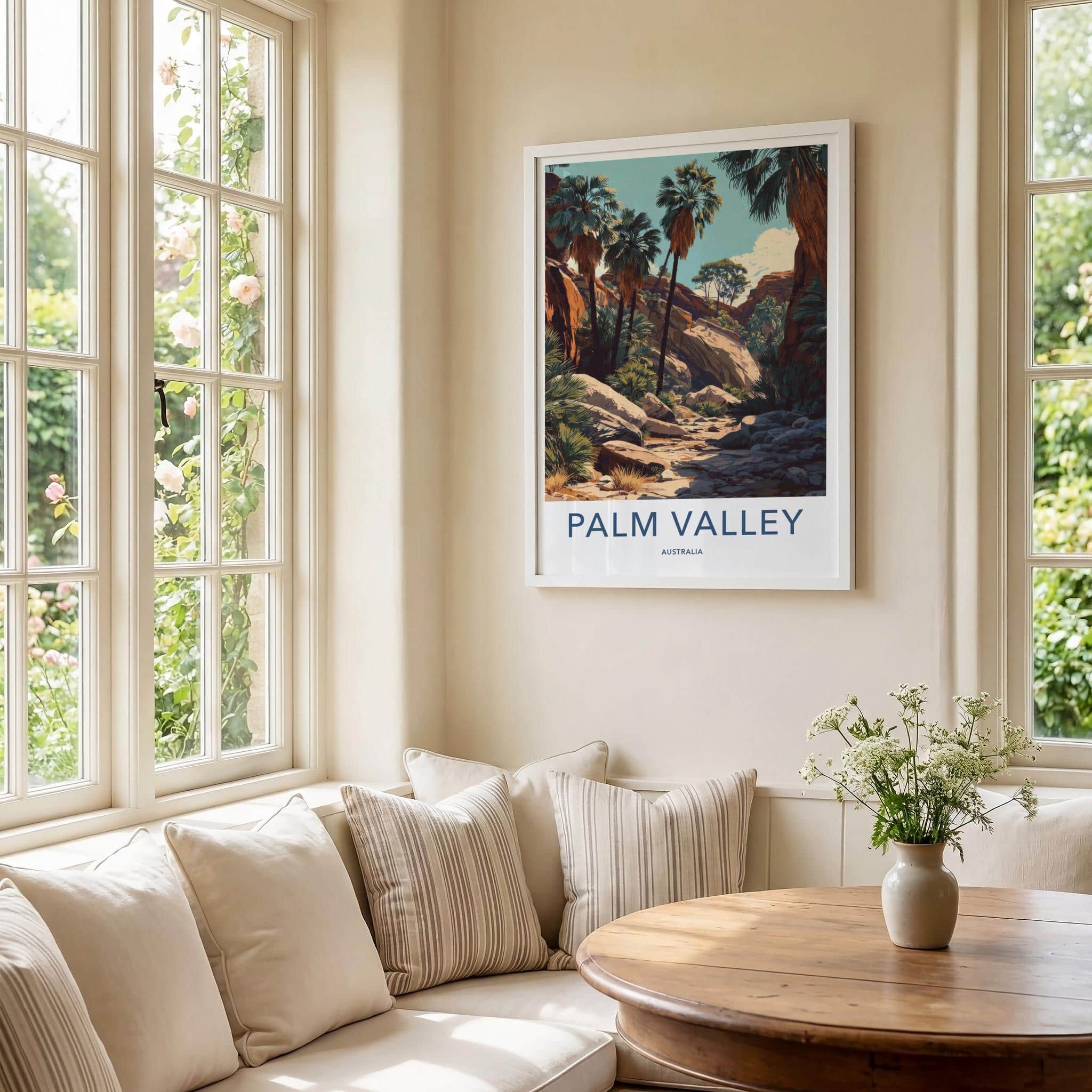 Palm Valley Poster - Australia Travel Art - Arid Palm Canyon Wall Decor