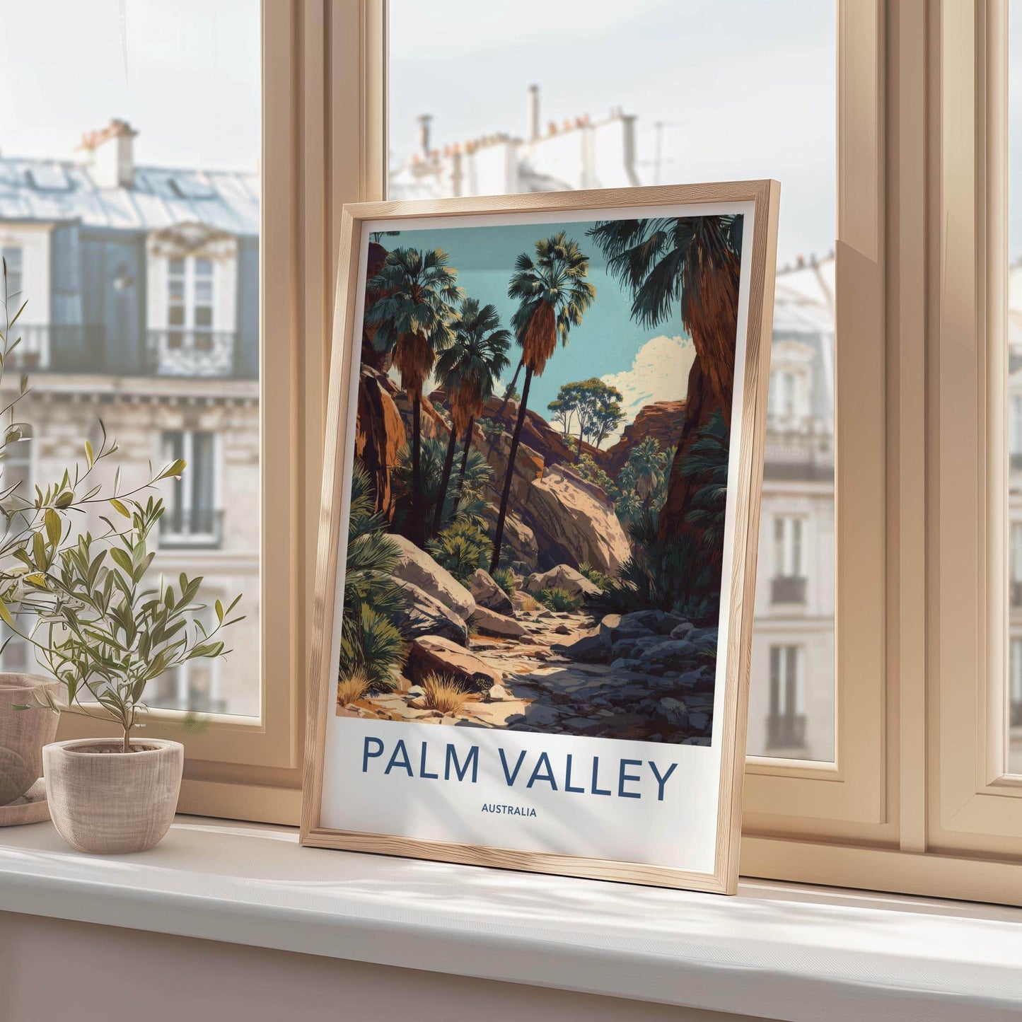 Palm Valley Poster - Australia Travel Art - Arid Palm Canyon Wall Decor