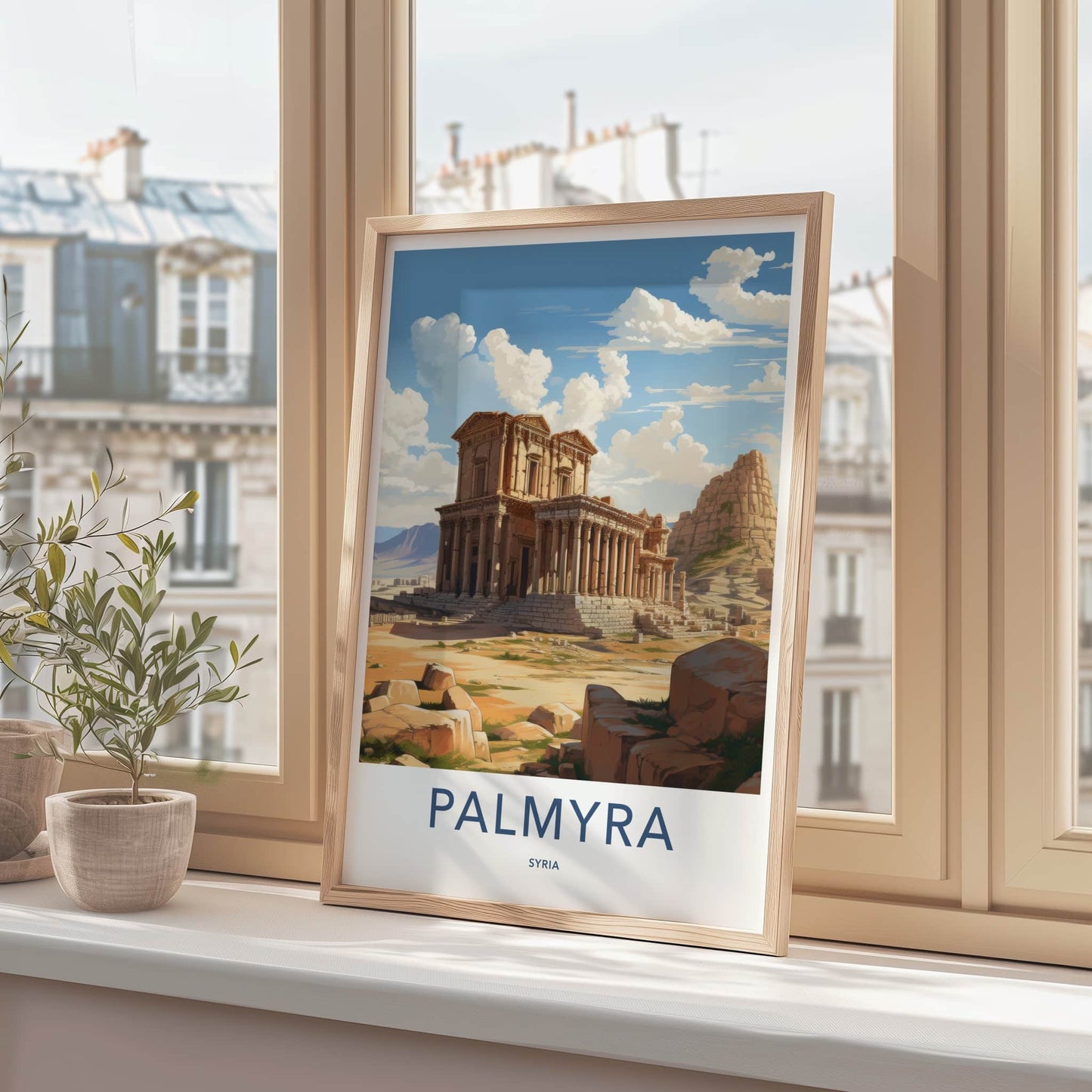 Palmyra Poster - Syria Travel Art - Ancient Desert Temple Home Decor