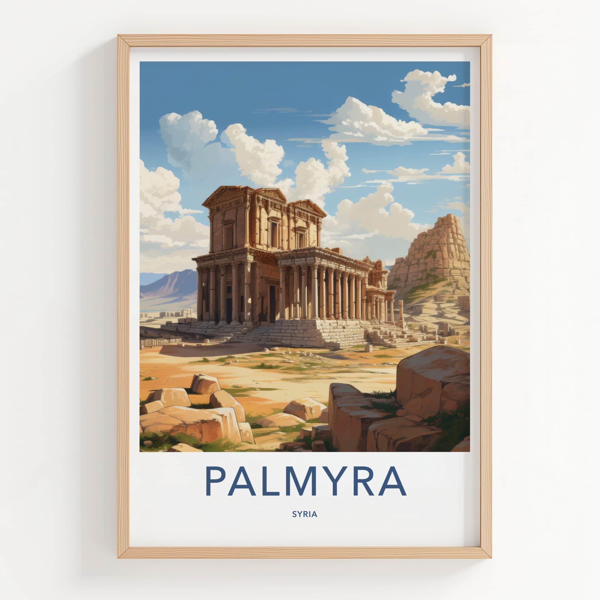 Palmyra Poster - Syria Travel Art - Ancient Desert Temple Home Decor