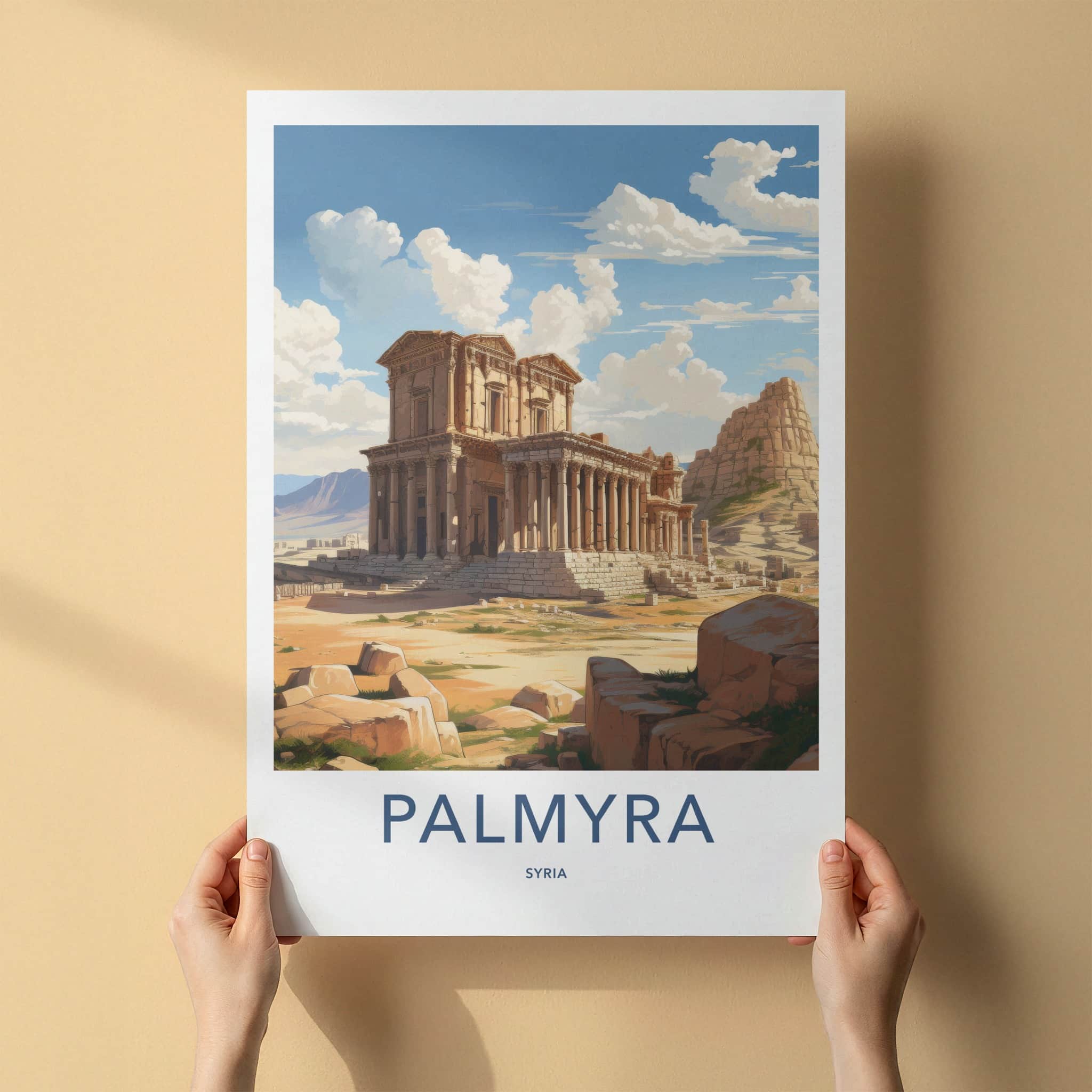 Palmyra Poster - Syria Travel Art - Ancient Desert Temple Home Decor