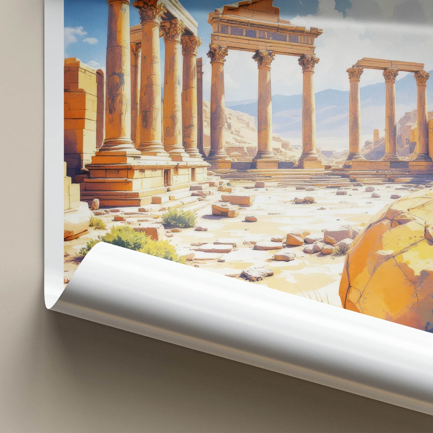 Palmyra Poster - Syria Travel Art - Ancient Roman Columns Home Decor