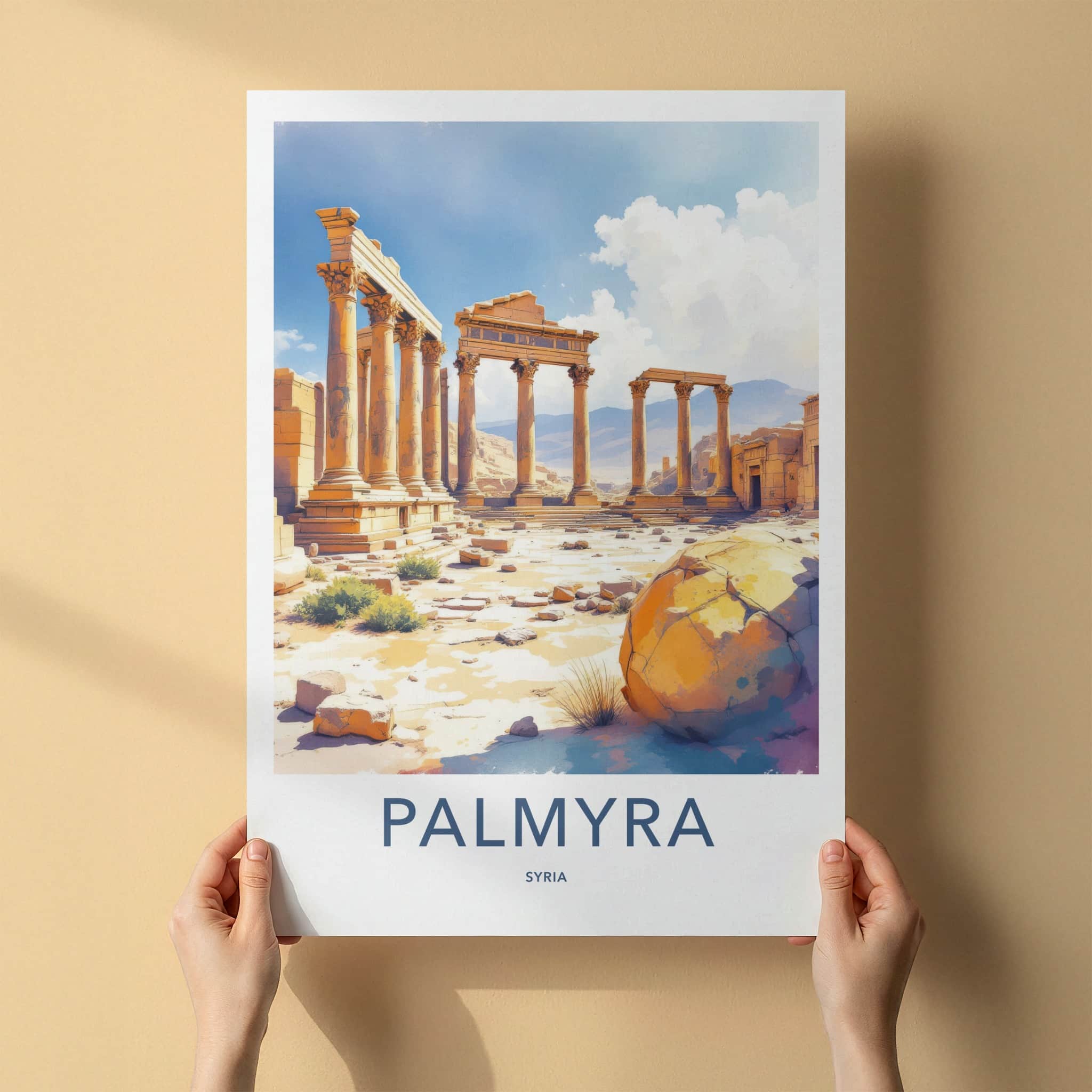 Palmyra Poster - Syria Travel Art - Ancient Roman Columns Home Decor