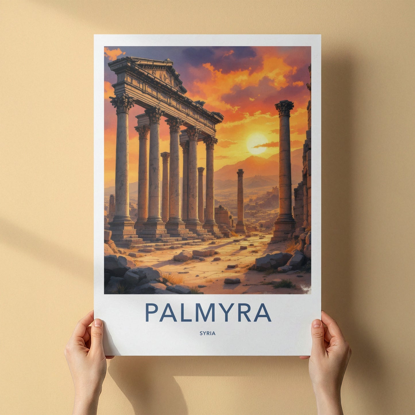 Palmyra Poster - Syria Travel Art - Ancient Roman Ruins Home Decor
