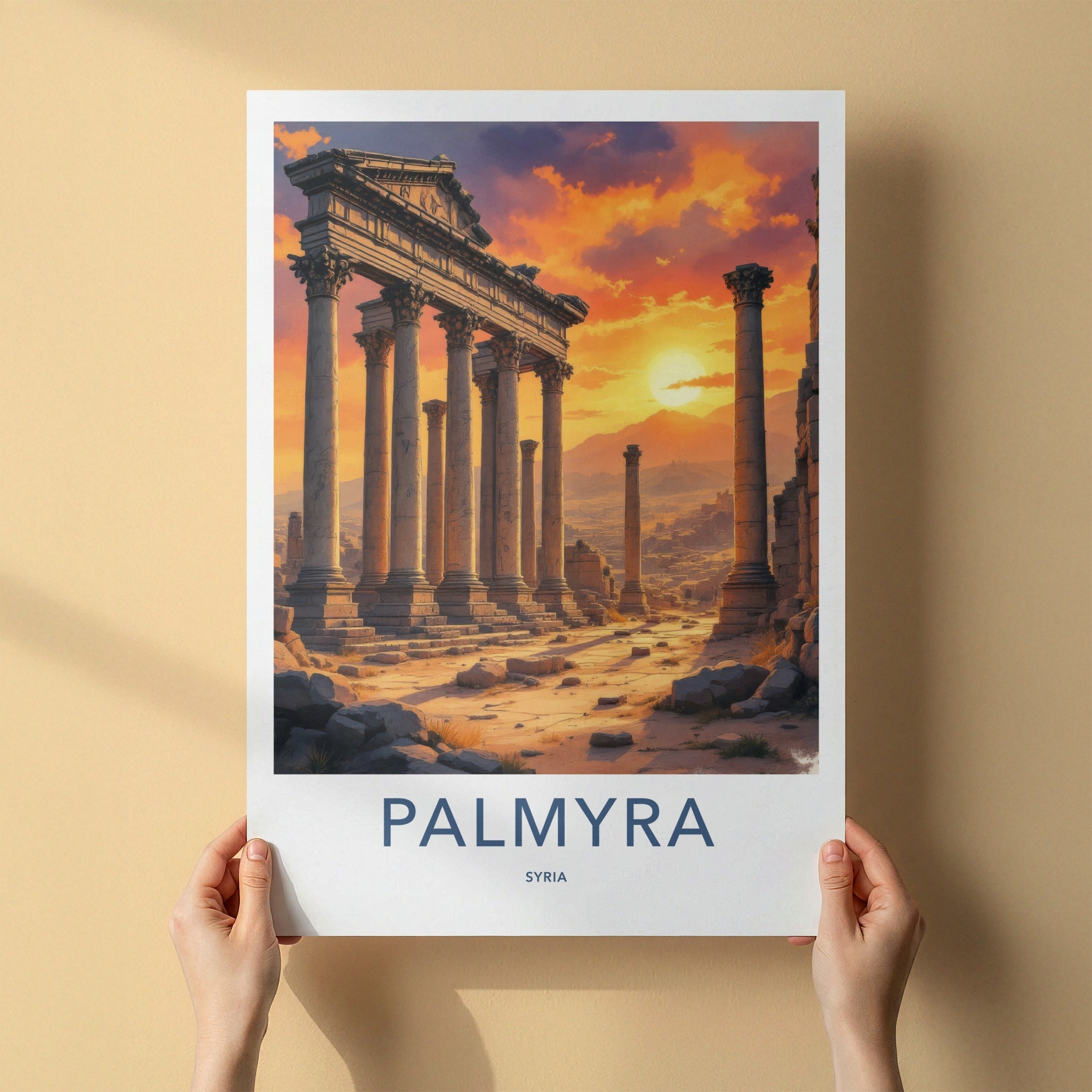 Palmyra Poster - Syria Travel Art - Ancient Roman Ruins Home Decor