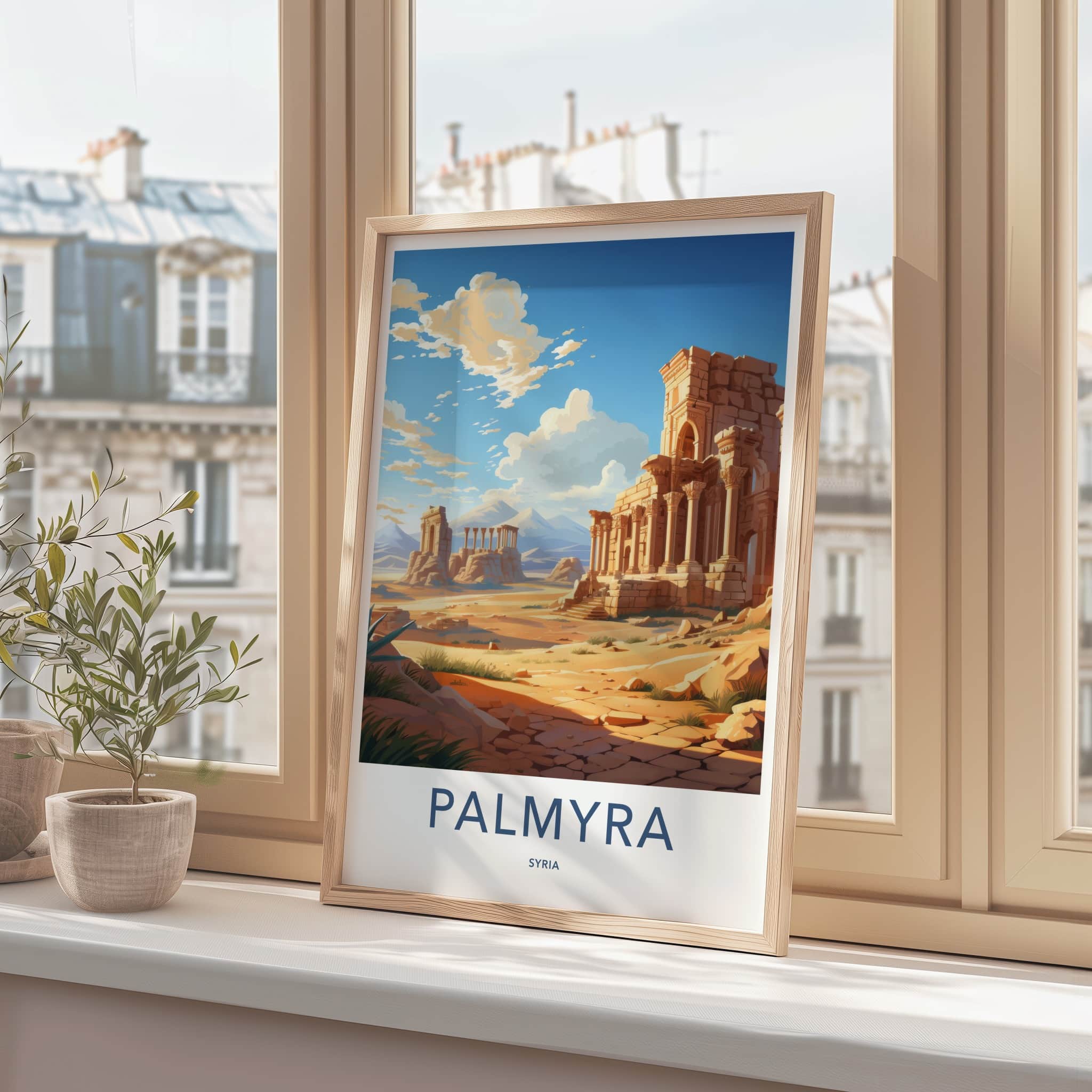 Palmyra Poster - Syria Travel Art - Ancient Ruin Columns Home Decor