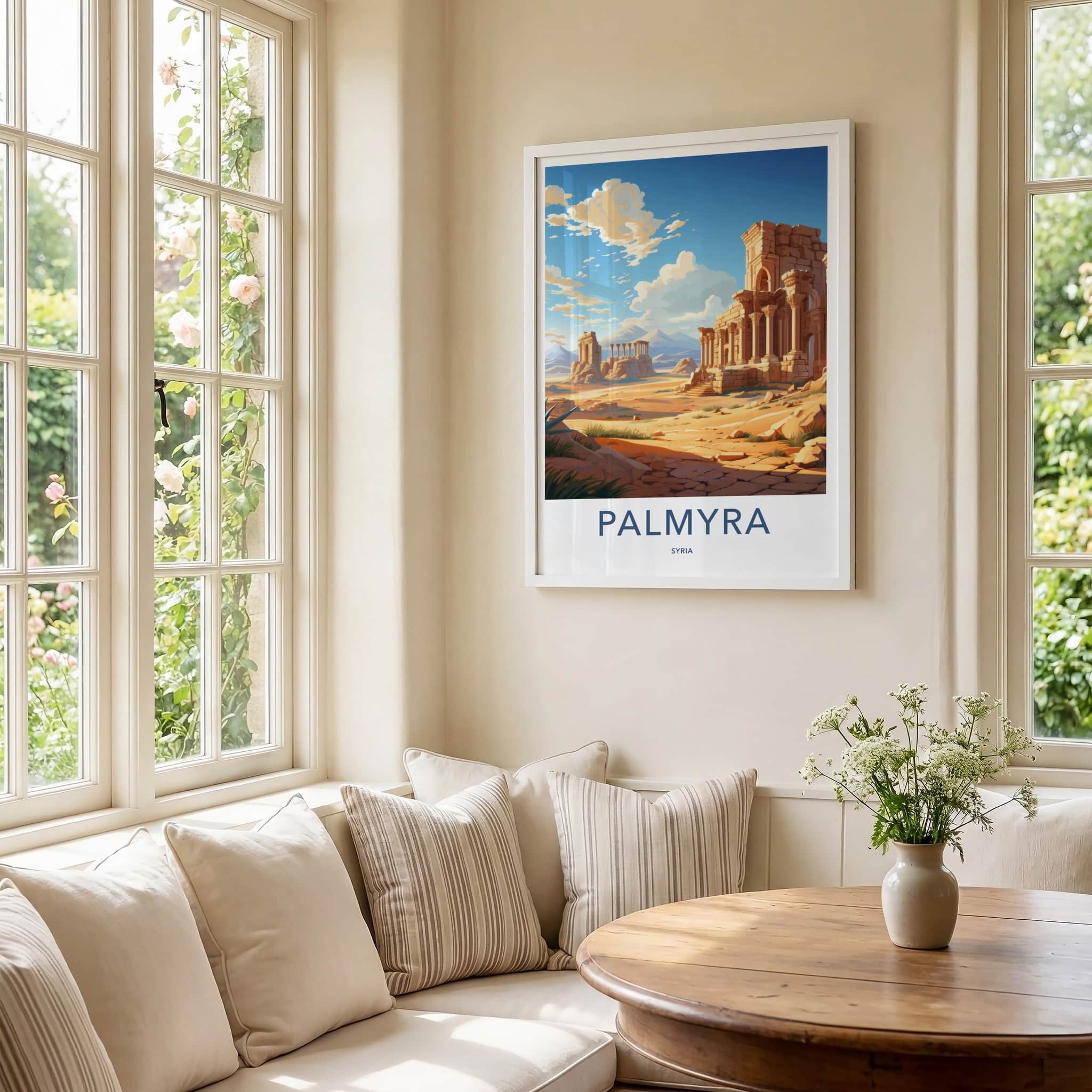 Palmyra Poster - Syria Travel Art - Ancient Ruin Columns Home Decor