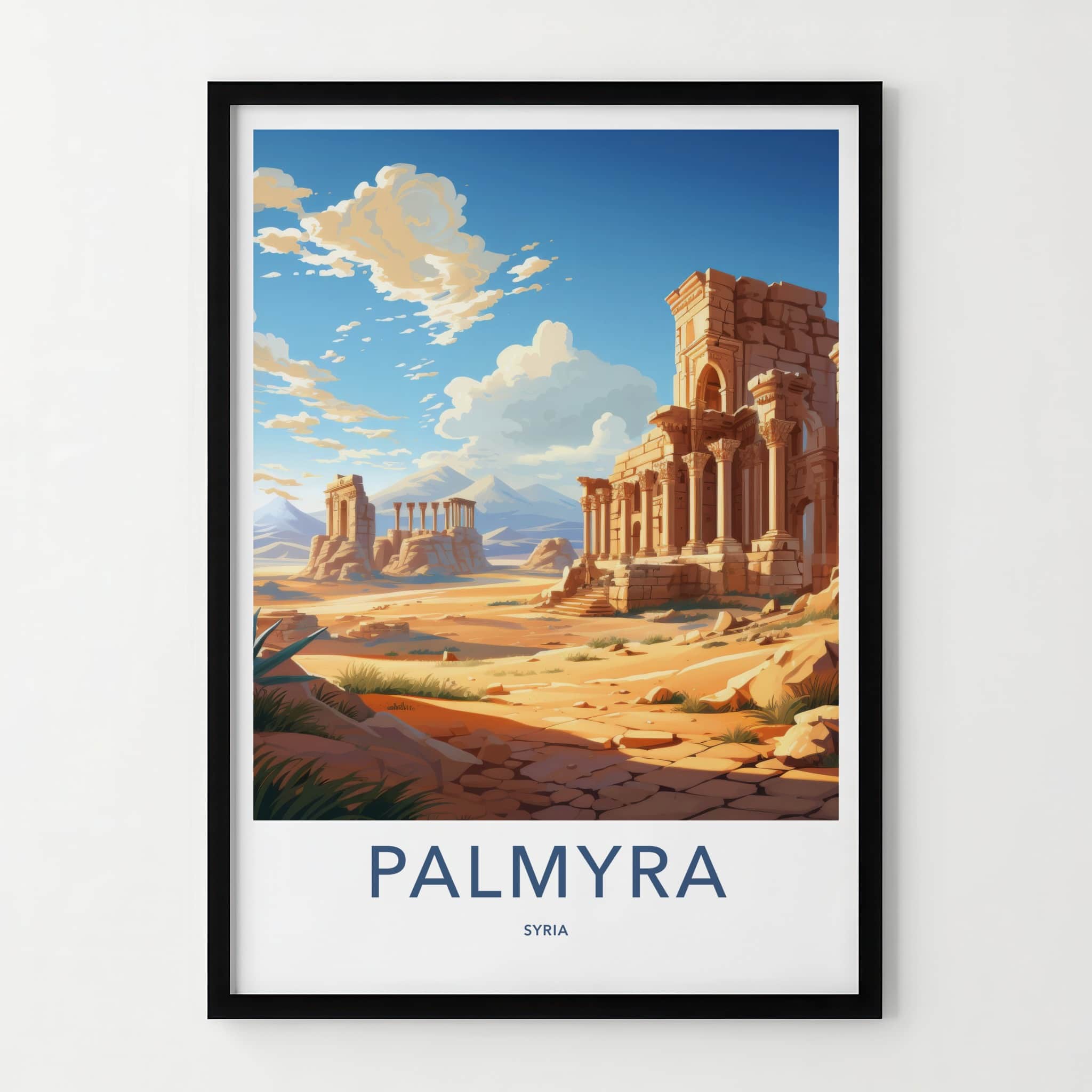 Palmyra Poster - Syria Travel Art - Ancient Ruin Columns Home Decor
