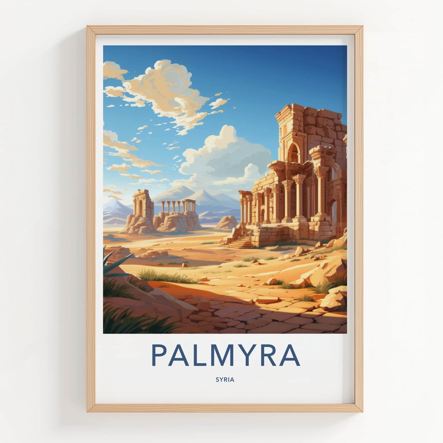 Palmyra Poster - Syria Travel Art - Ancient Ruin Columns Home Decor