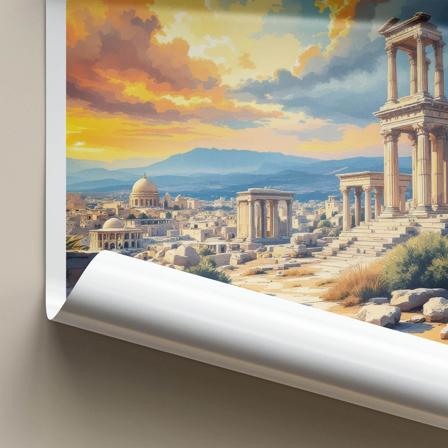 Palmyra Poster - Syria Travel Art - Ancient Ruin Columns Home Decor