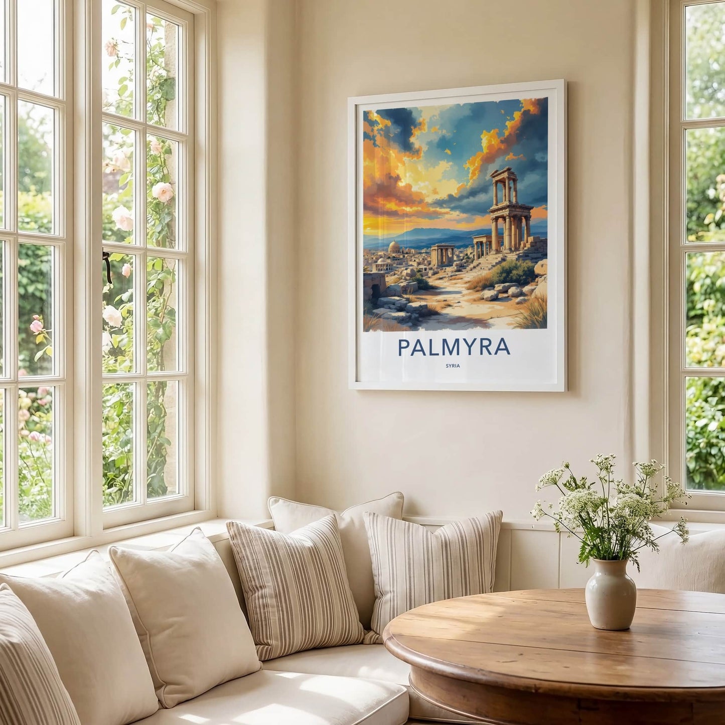 Palmyra Poster - Syria Travel Art - Ancient Ruin Columns Home Decor