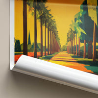 Palo Alto Poster - California Wall Art - Golden Palm Pathway Home Decor