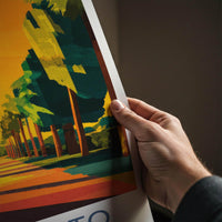 Palo Alto Poster - California Wall Art - Golden Palm Pathway Home Decor