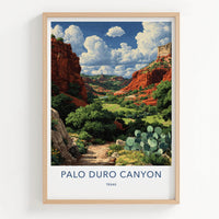 Palo Duro Canyon Poster - Texas Travel Art - Cactus Canyon Trail Home Decor