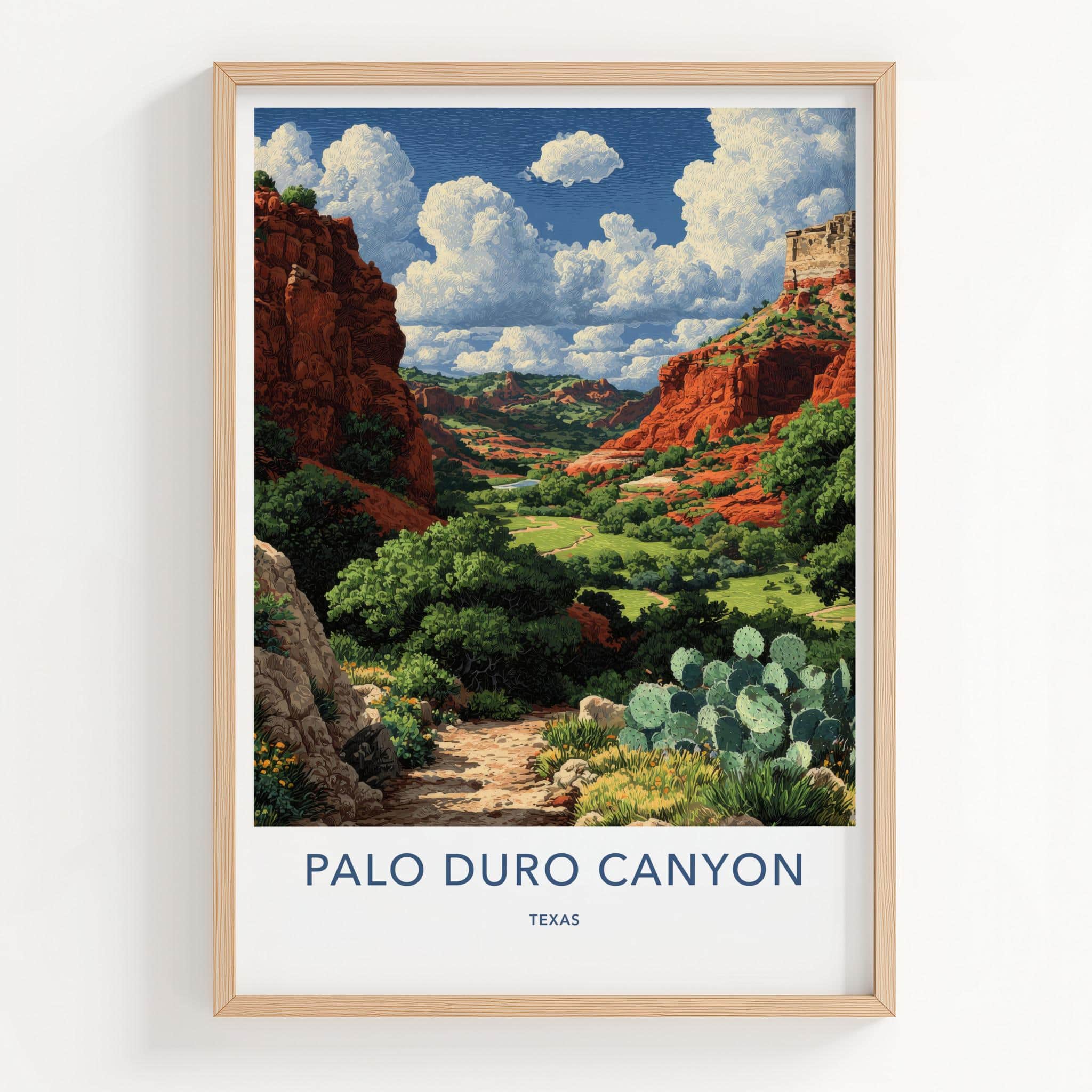Palo Duro Canyon Poster - Texas Travel Art - Cactus Canyon Trail Home Decor
