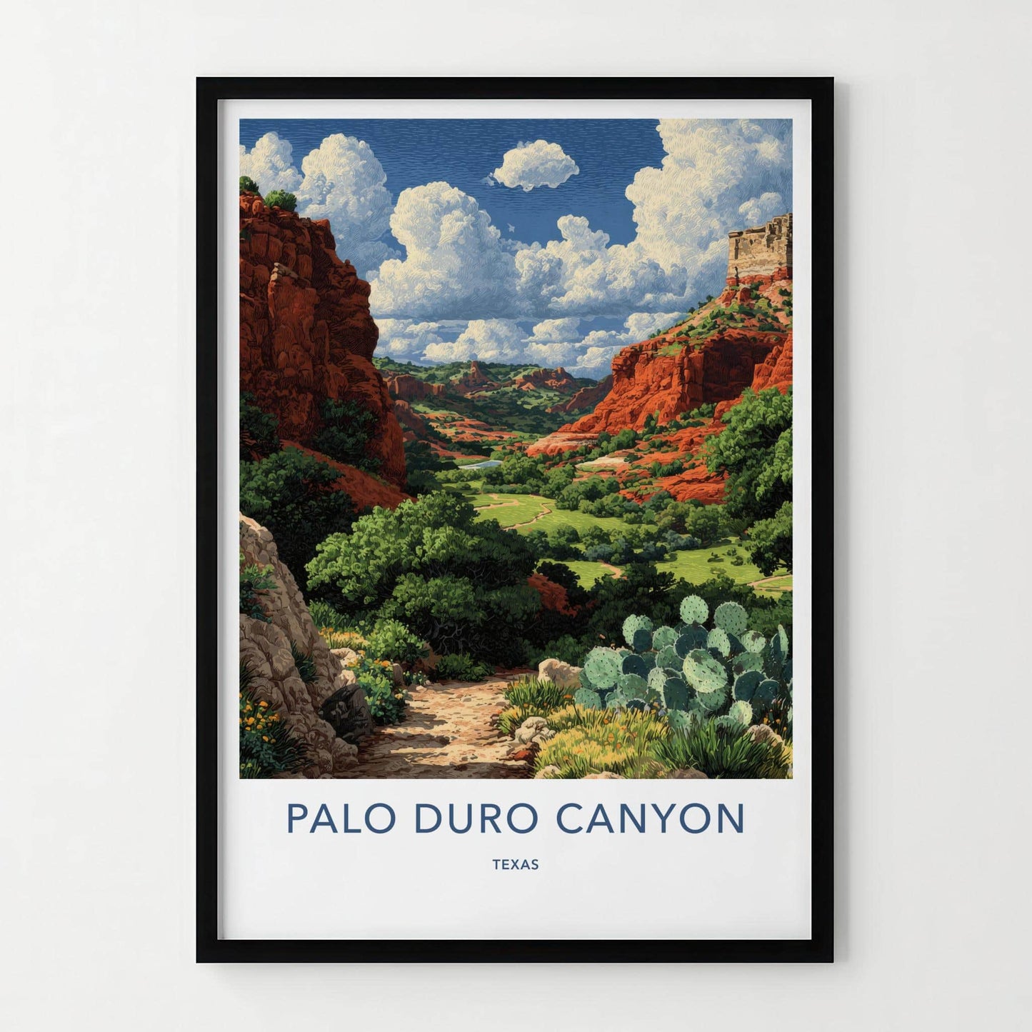 Palo Duro Canyon Poster - Texas Travel Art - Cactus Canyon Trail Home Decor