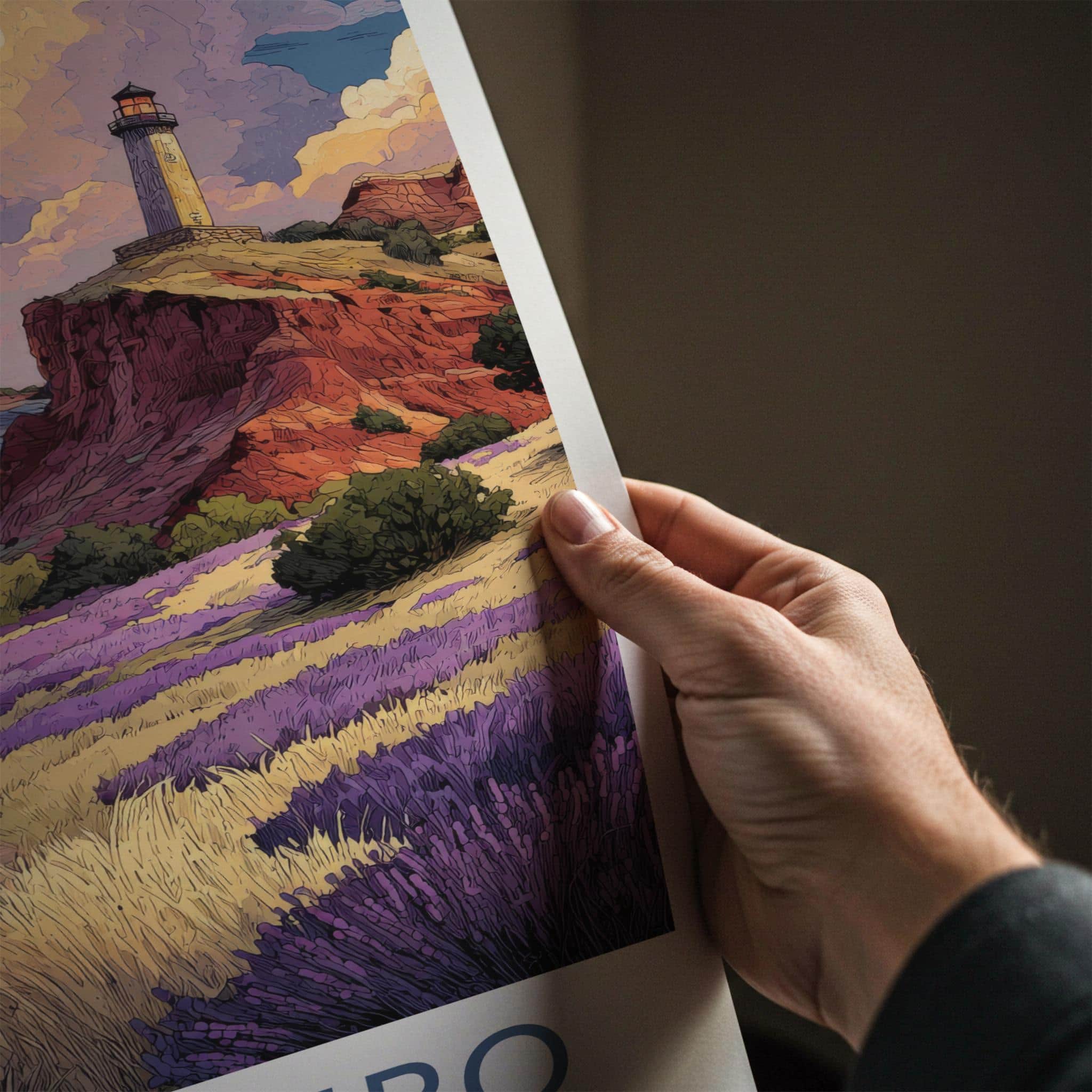 Palo Duro Poster - Texas Travel Art - Canyon Lighthouse Stream Home Decor