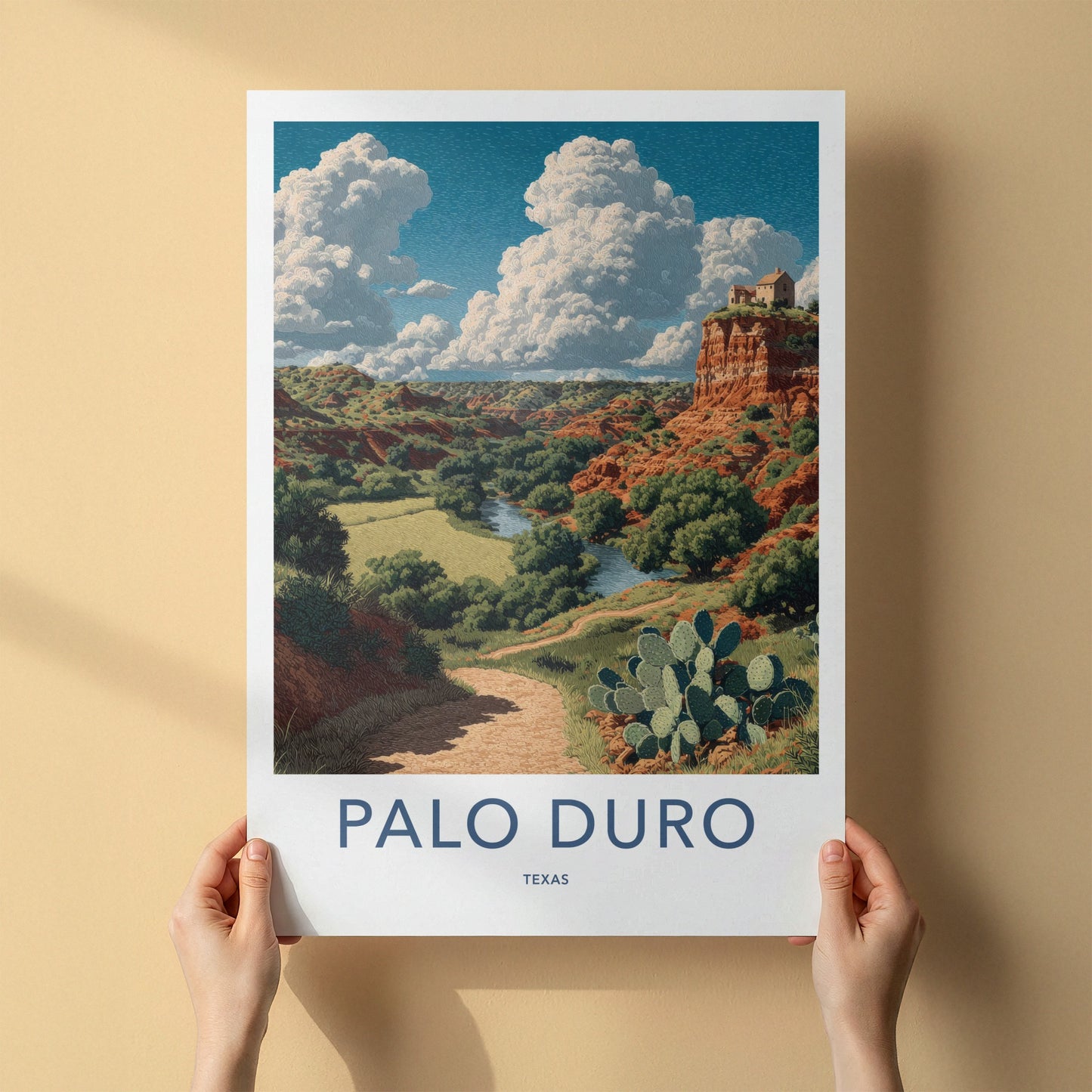 Palo Duro Poster - Texas Travel Print - Canyon Home Cliff Home Decor