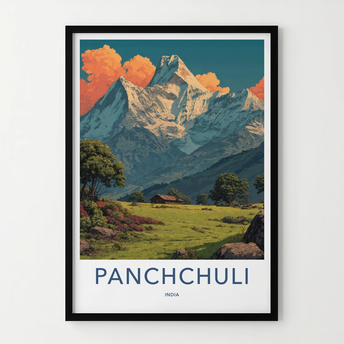 Panchchuli Poster - India Snow Capped Peaks Travel Art