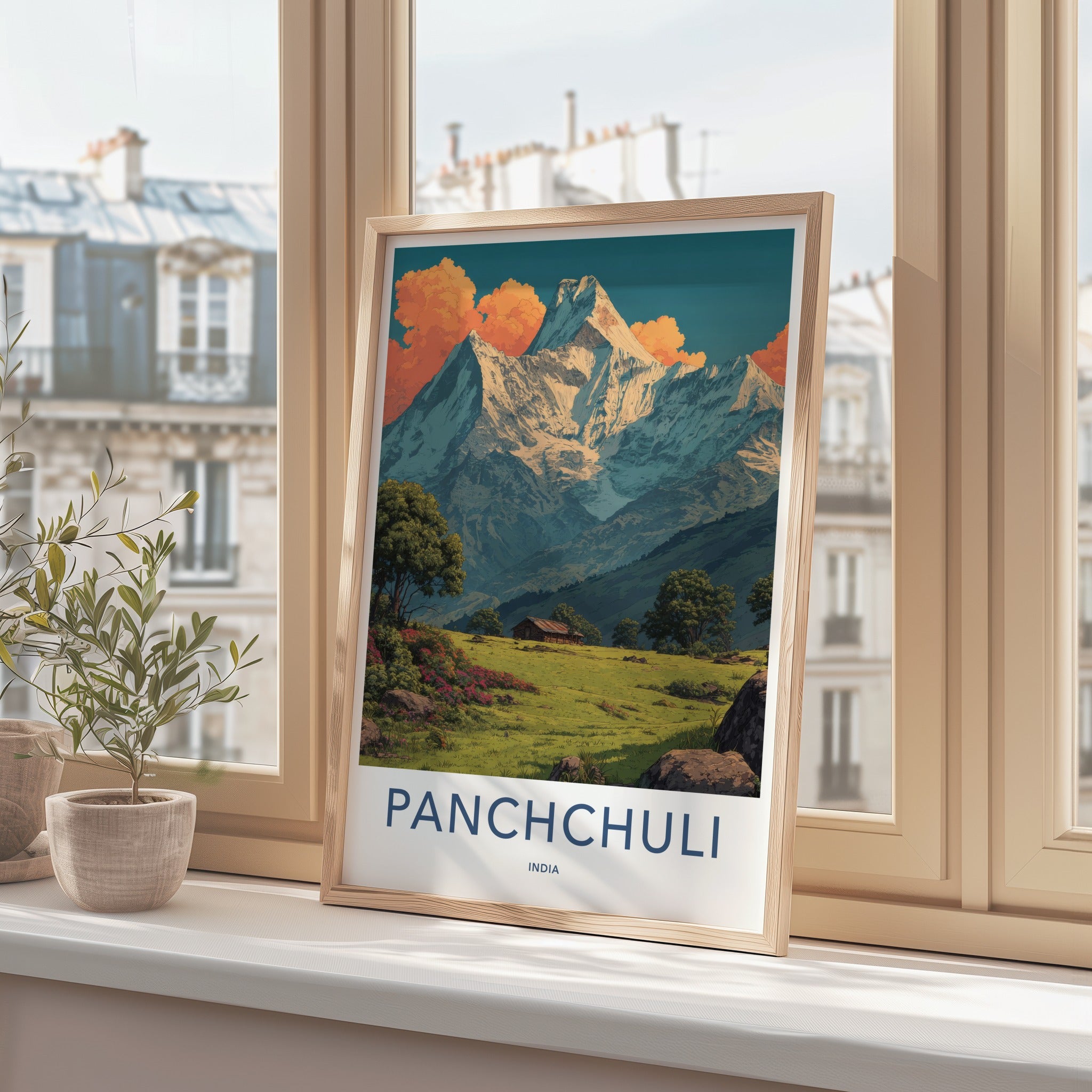 Panchchuli Poster - India Snow Capped Peaks Travel Art
