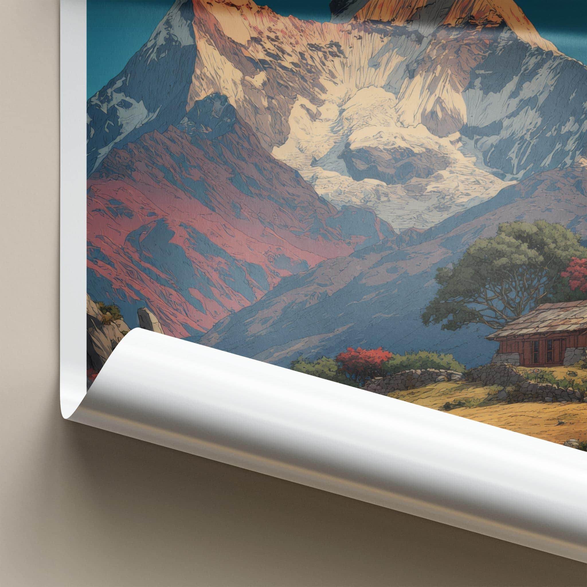 Panchchuli Poster - India Wall Art - Uttarakhand Mountain Home Gift