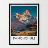 Panchchuli Poster - India Wall Art - Uttarakhand Mountain Home Gift