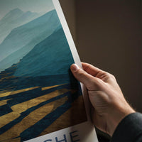 Pangboche Poster - Nepal Travel Art - Golden Mountain Terraces Home Decor
