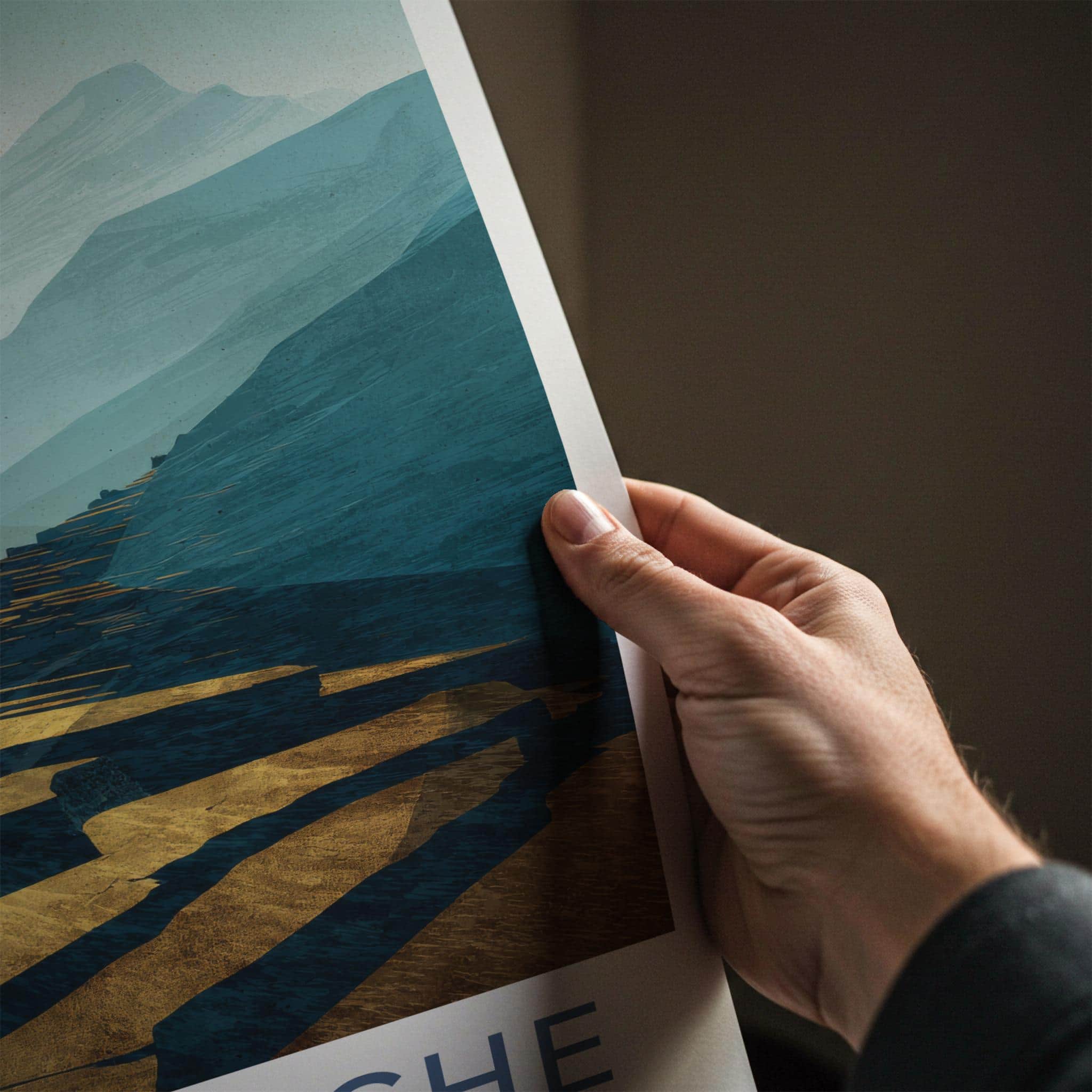 Pangboche Poster - Nepal Travel Art - Golden Mountain Terraces Home Decor