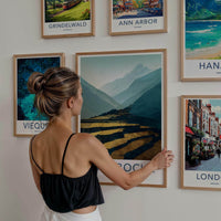 Pangboche Poster - Nepal Travel Art - Golden Mountain Terraces Home Decor