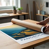 Pangboche Poster - Nepal Travel Art - Golden Terraced Fields Home Decor