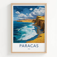 Paracas Poster - Peru Framed Print - Ocean Waves Cliffs Gallery Art
