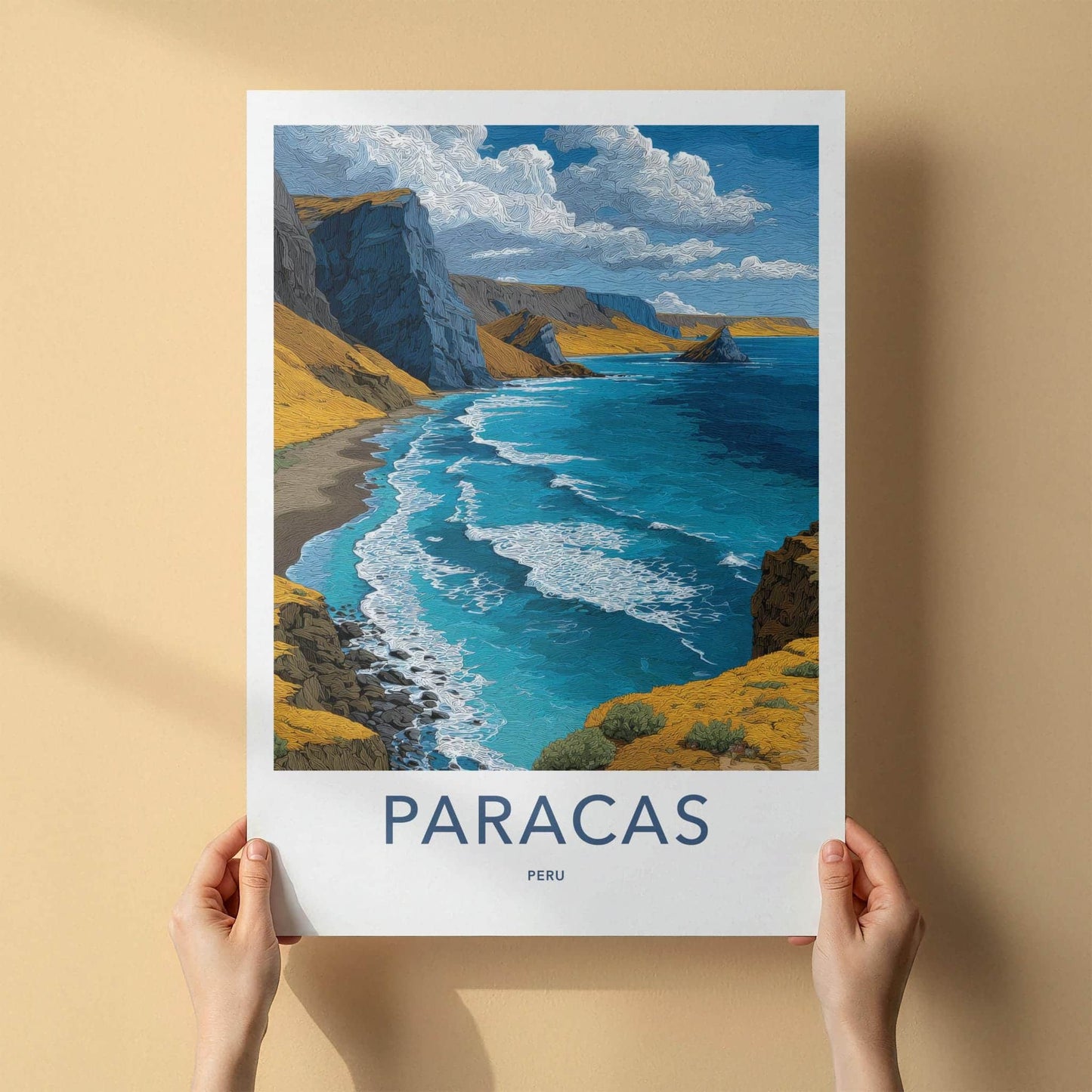 Paracas Poster - Peru Framed Print - Rugged Coastal Scenery Gallery Art