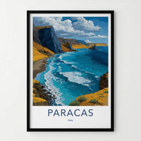 Paracas Poster - Peru Framed Print - Rugged Coastal Scenery Gallery Art