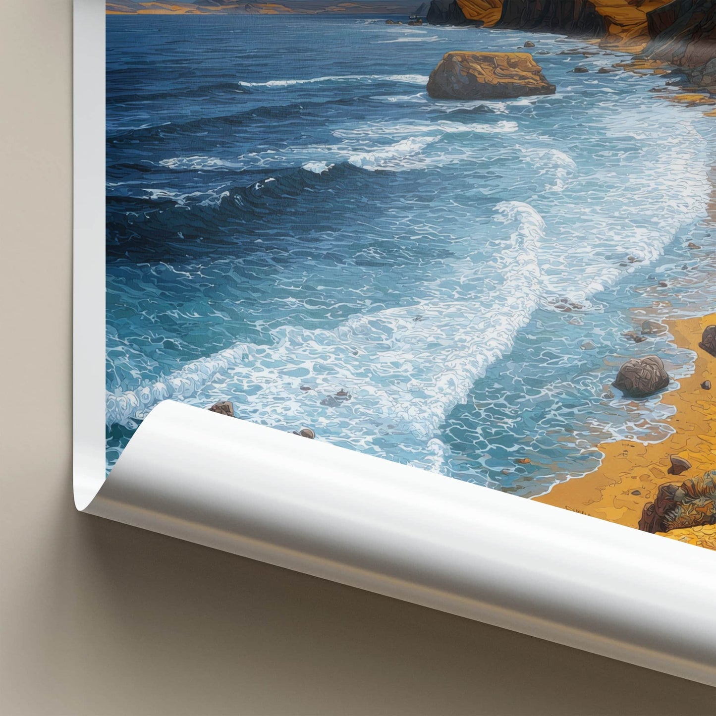 Paracas Poster - Peru Travel Art - Coastal Cliffs Ocean Wall Decor