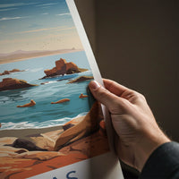 Paracas Poster - Peru Travel Art - Ocean Cliffs Wildlife Wall Decor