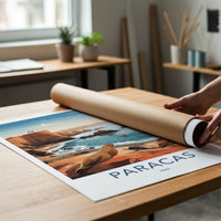 Paracas Poster - Peru Travel Art - Ocean Cliffs Wildlife Wall Decor