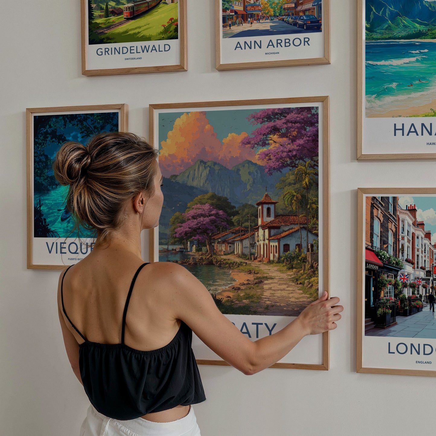Paraty Poster - Brazil Travel Print - Coastal Town Church Home Art