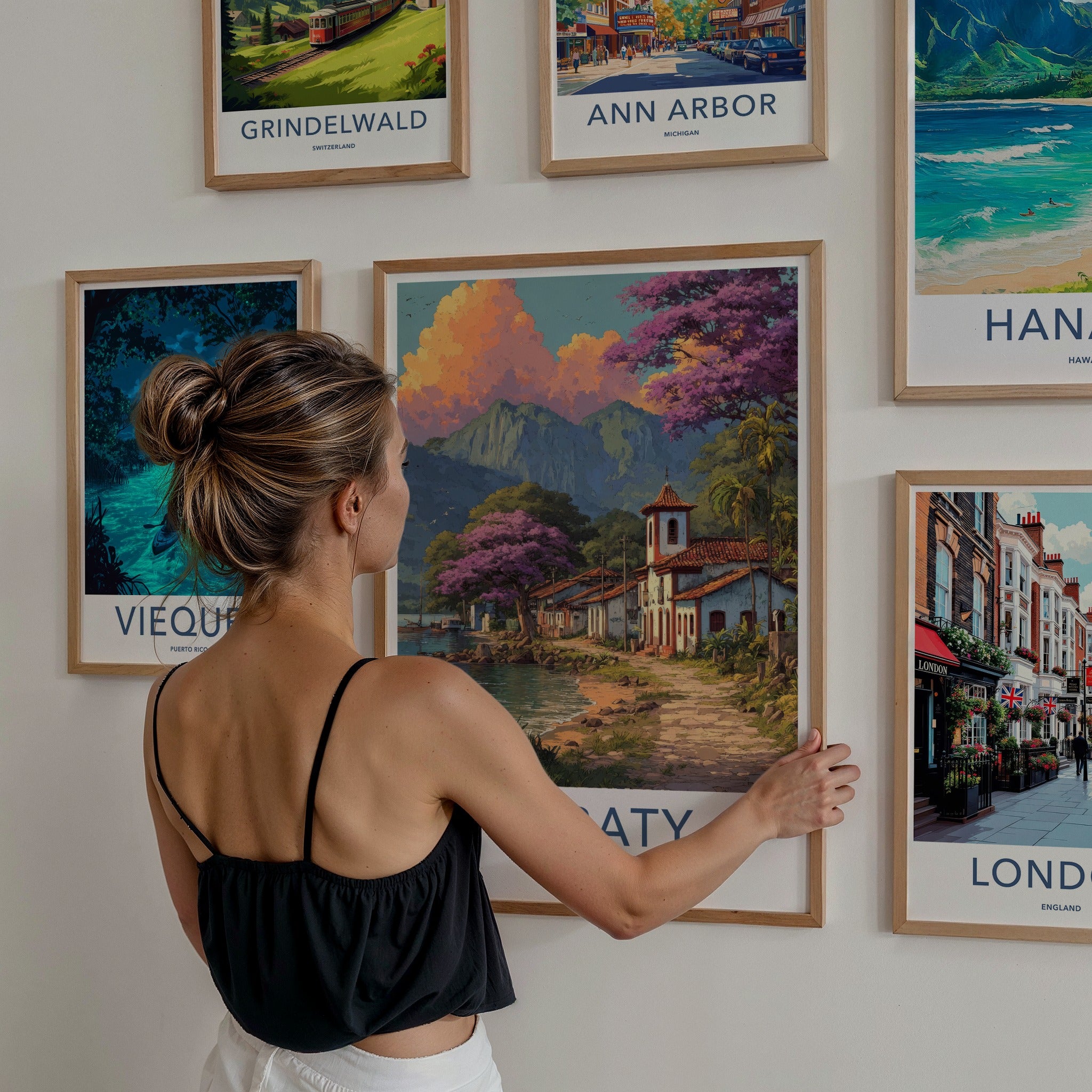 Paraty Poster - Brazil Travel Print - Coastal Town Church Home Art