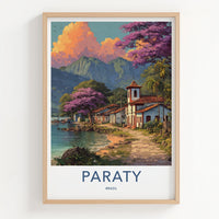 Paraty Poster - Brazil Travel Print - Coastal Town Church Home Art