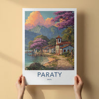 Paraty Poster - Brazil Travel Print - Coastal Town Church Home Art