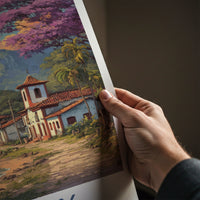 Paraty Poster - Brazil Travel Print - Coastal Town Church Home Art