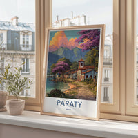 Paraty Poster - Brazil Travel Print - Coastal Town Church Home Art