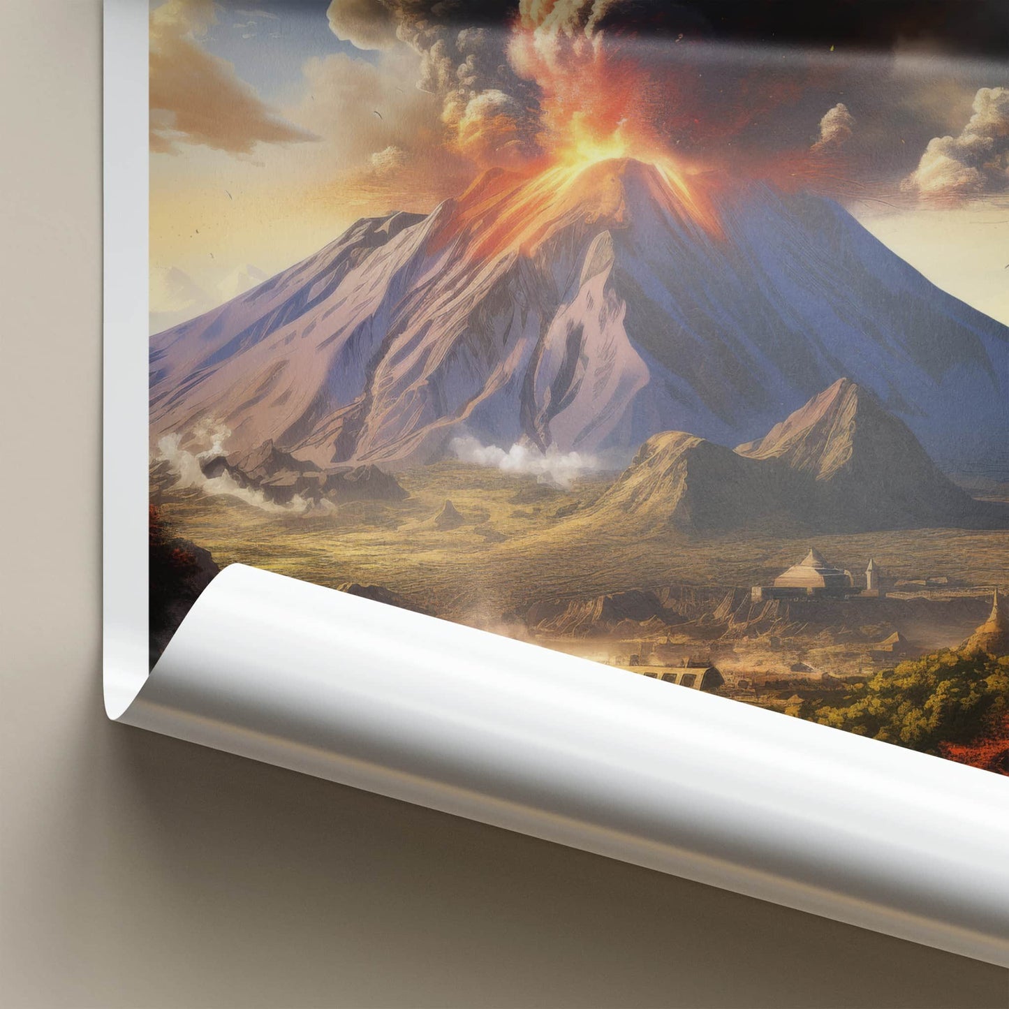 Paricutin Poster - Mexico Art Print - Fiery Volcanic Eruption Home Decor