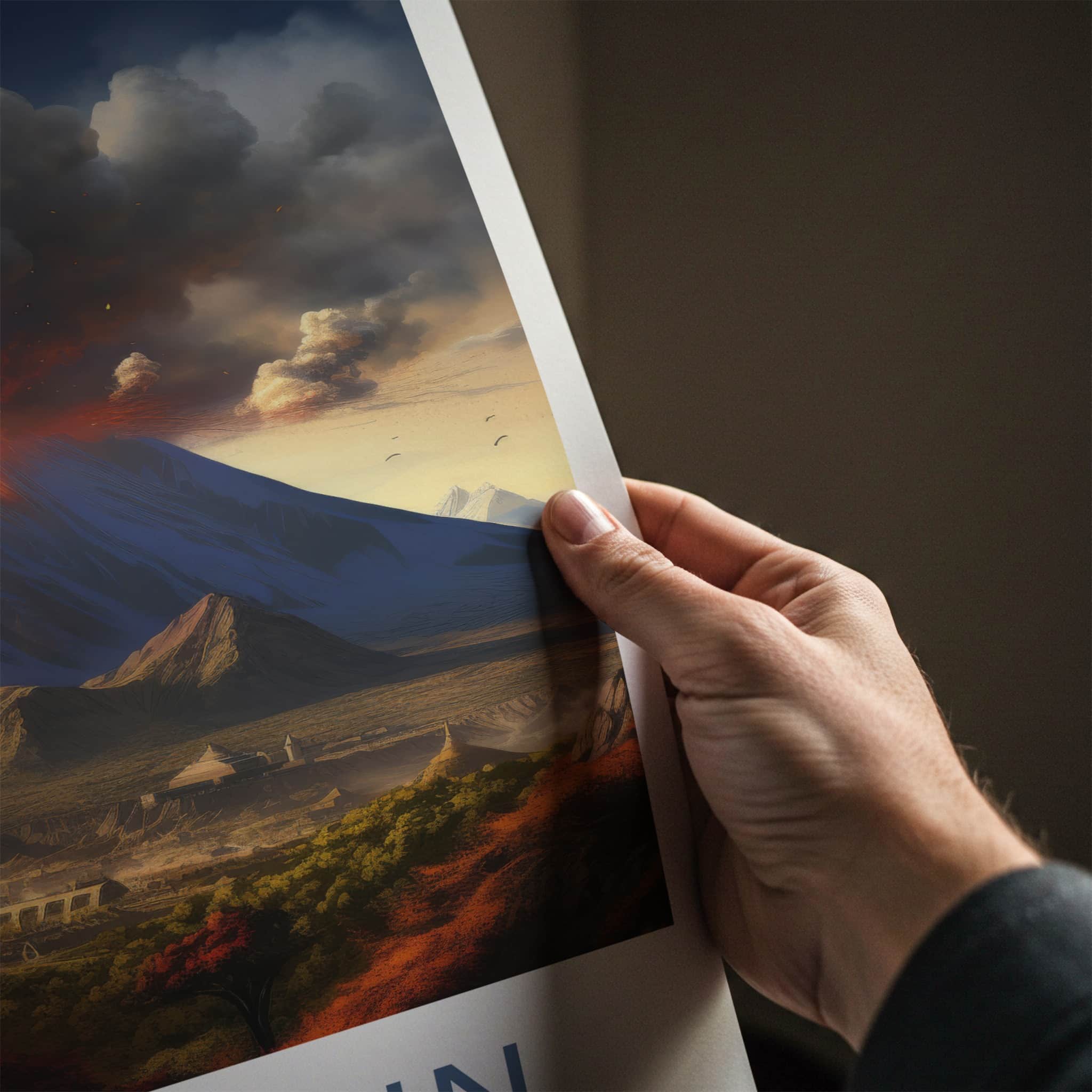 Paricutin Poster - Mexico Art Print - Fiery Volcanic Eruption Home Decor