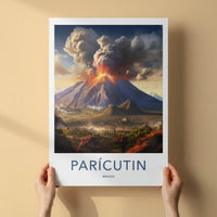 Paricutin Poster - Mexico Art Print - Fiery Volcanic Eruption Home Decor