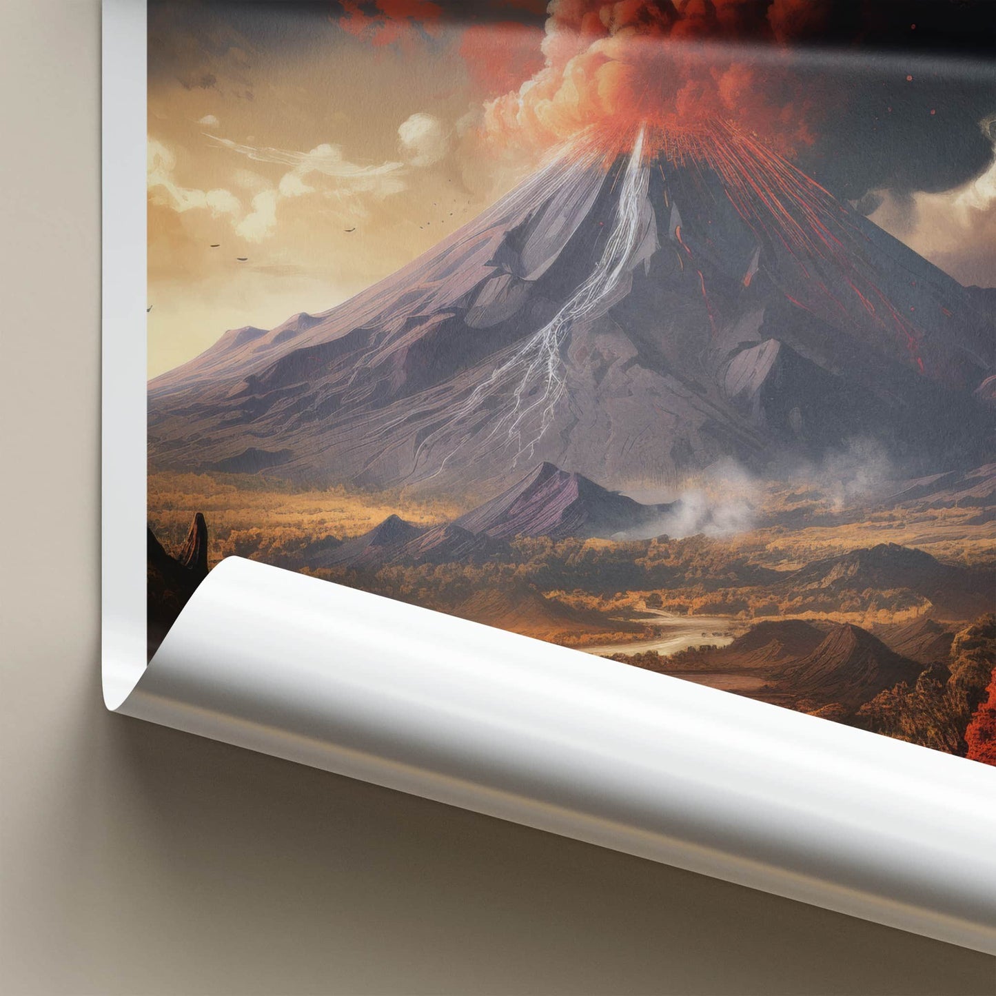 Paricutin Poster - Mexico Travel Art - Fiery Volcanic Eruption Home Decor