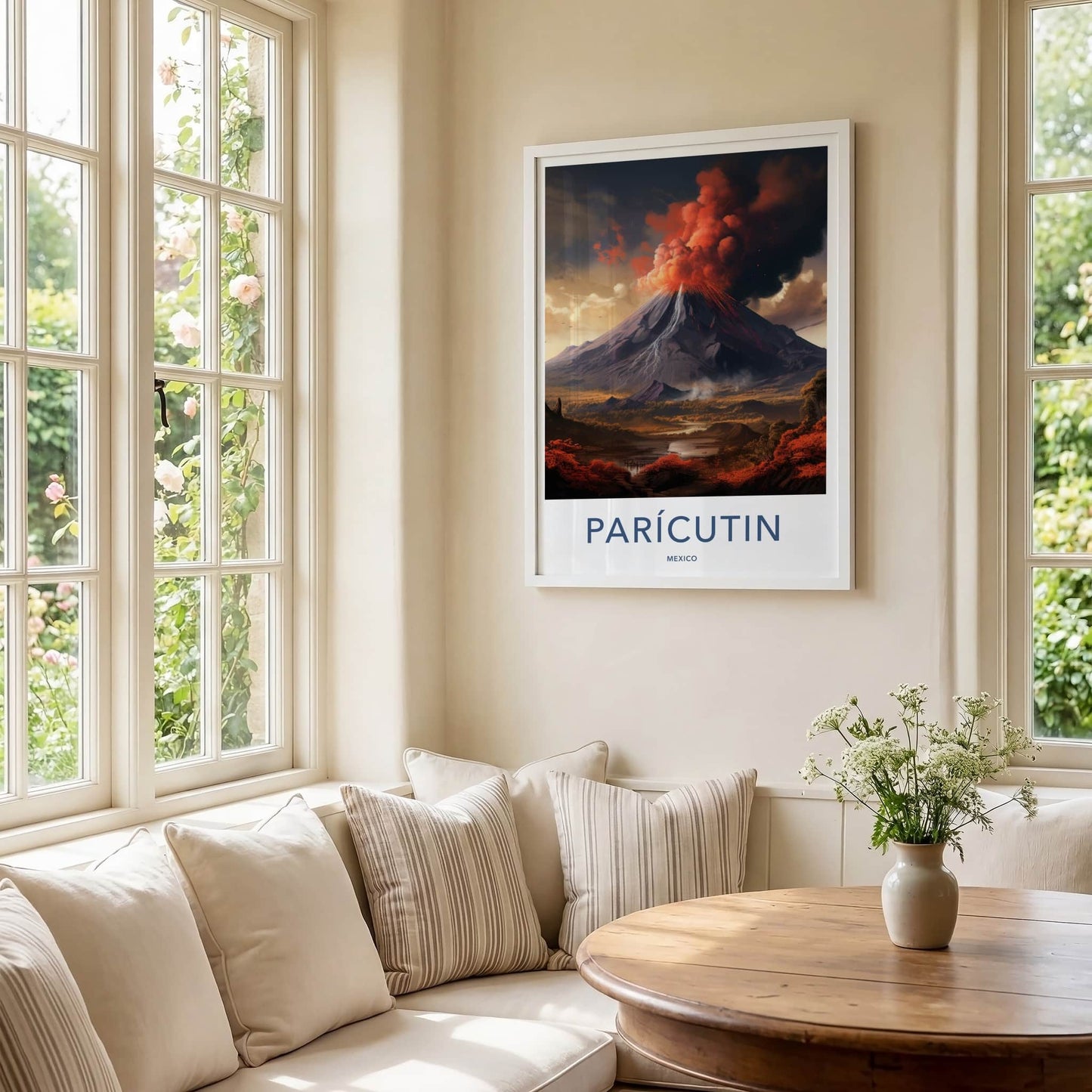 Paricutin Poster - Mexico Travel Art - Fiery Volcanic Eruption Home Decor