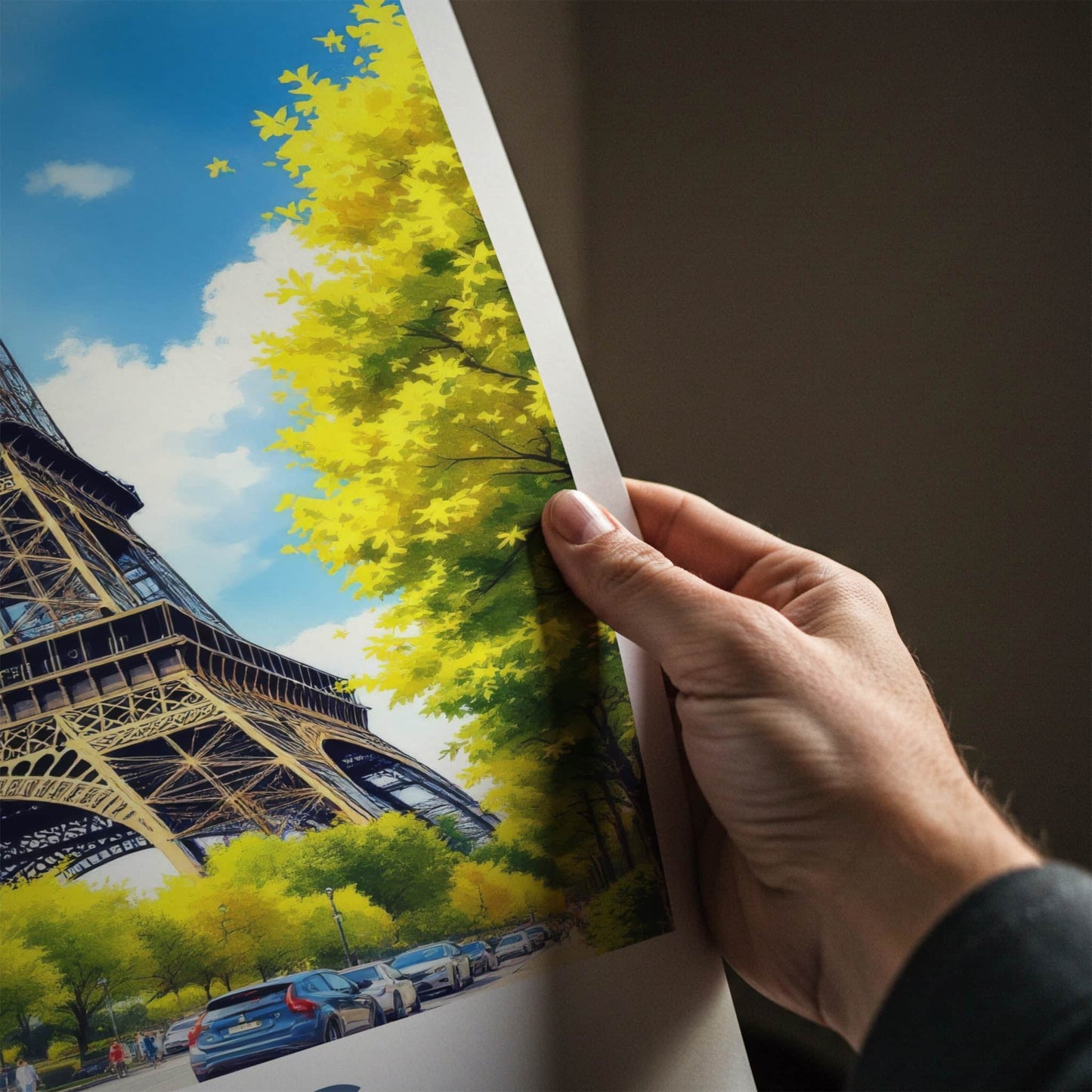 Paris Poster - France Art Print - Eiffel Tower Street Scene Home Decor